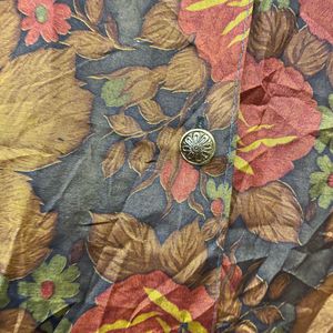 Vintage Floral Button-Up Top