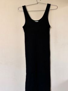 Black Ribbed Tank Dress