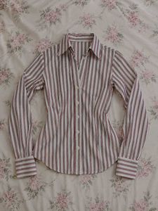 Fitted Striped Button-Up Shirt