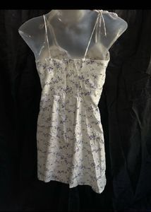 Floral Print Mini Dress with Tie Straps