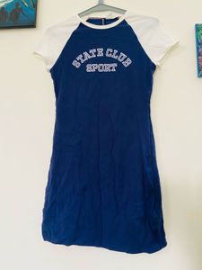 Blue Sporty "State Club" Mini Dress