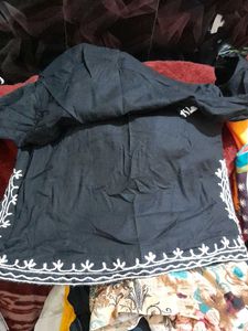 Embroidered Black Kurta