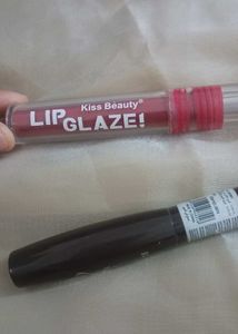 Kiss Beauty Lip Glaze &amp; Brow Mascara