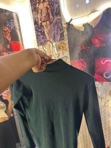 Green Mock Neck Top