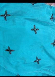 Blue Emblished Kurta with Palazzo Set