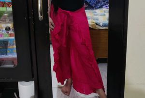 Stylish Pink Palazzo Pants with Ruffles