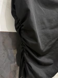 Chic Black One-Shoulder Ruched Top