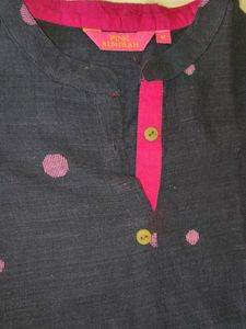 Pink navy Blue Polka Dot Kurta