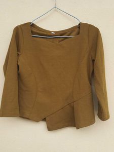Asymmetrical Cut Square Neck Top