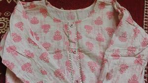 Chic Pink Floral Print Kurta