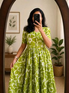 Chic Green Floral Maxi Dress