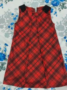 Red Plaid Sleeveless Dress