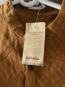 Men's Brown Striped Kurta