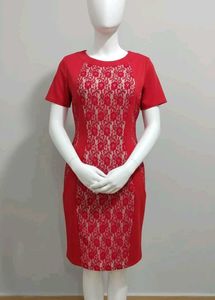 Red Lace Sheath Dress