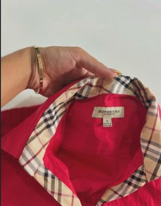 Burberry Inspired Red Short Sleeve Shirt