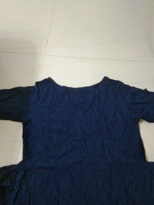 Stylish Navy Blue Embroidered Kurta
