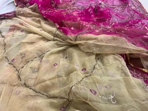 Beautiful Embroidered  bandhani Saree