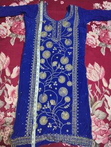 Royal Blue Embroidered Kurta