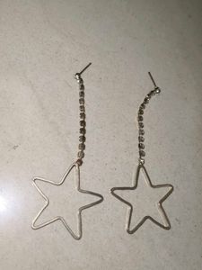Star Drop Earrings with Rhinestones