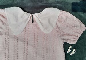 Peach Peter Pan Collar Dress.