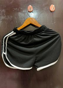 Black Athletic Shorts with White Trim