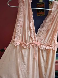 Peach Lace Trim Nightgown