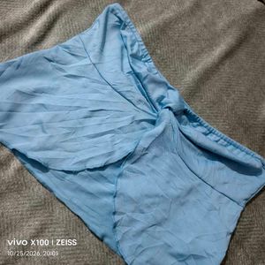 332510. Light Blue Twist Front Bandeau Top