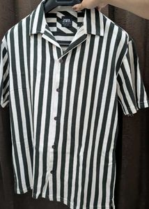 Zara Striped Short Sleeve Shirt