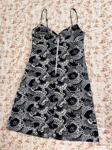 Black &amp; White Paisley Mini Dress