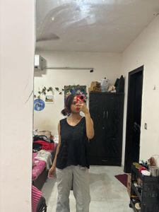 Black Embroidered Sleeveless Top