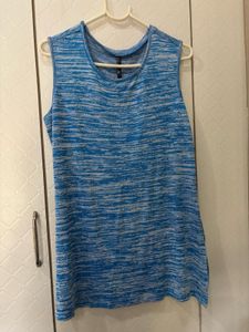 Blue Marled Sleeveless Tank Top