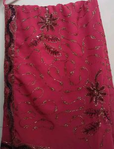 Vibrant Pink Sequined Saree
