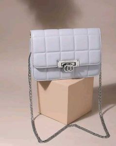 Lino Perros White Clutch Bag Sling Handbag Purse