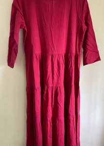 Yufta Red Ethnic Anarkali Kurti