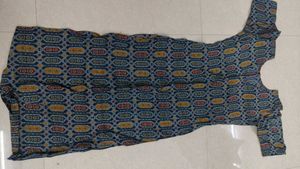 Designer Teal Geometric Print Blouse