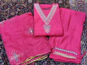 XL-Sangria Vibrant Pink Kurta Set