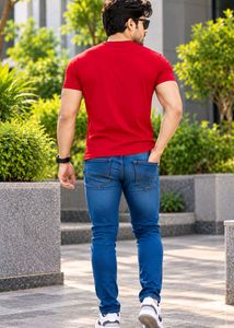 Men's Red Graphic T-Shirt