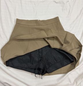Classic Khaki Pleated Skirt