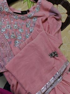 Stunning Embellished Pink Ethnic Gown