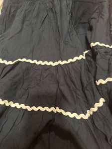 Black Mini Dress with Ruffle Trim