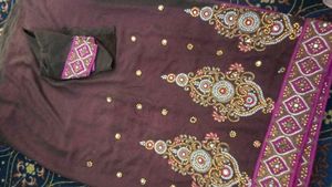 Embroidered Saree with Blouse Piece