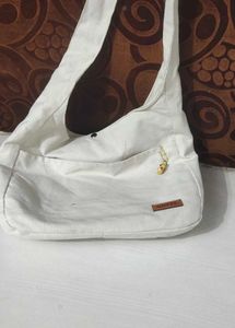 White Canvas Sling Bag