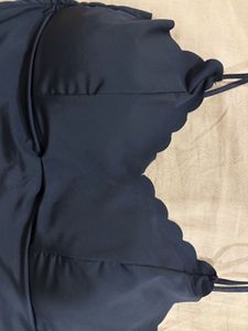 Black Scallop Bikini Top
