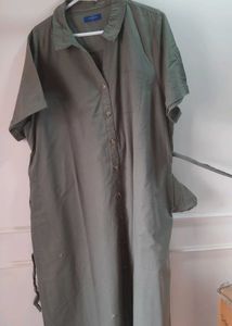SALE!!Olive Green Button-Up Denim one piece