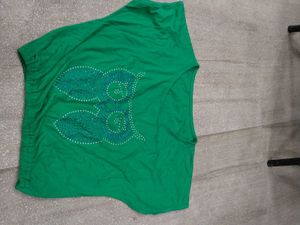 Lime Green Sparkly Crop Top combo