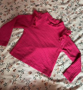 Girls' Cold Shoulder Ruffle Top