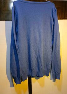 Blue Floral Knit Sweater