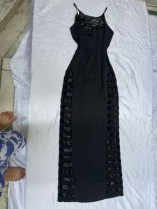 Elegant Black Cocktail Dress designer beaded