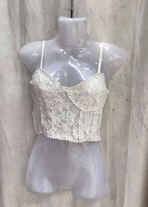I. White Lace Corset Top