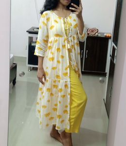 Floral Print Kurta Set with Jacket